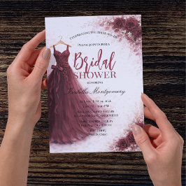 Burgundy Bridesmaid Dress Bridal Shower Einladung