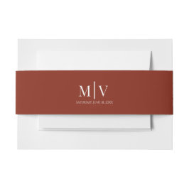 Burgundy Brown Boho Wedding Einladungsbanderole