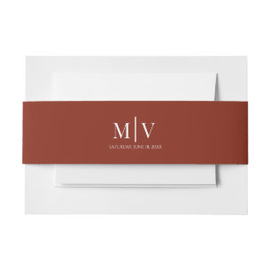 Burgundy Brown Boho Wedding Einladungsbanderole