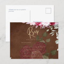 Burgundy Brown Floral Winter Hochzeit im Herbst ei