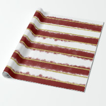 Burgundy Brush Strokes w Glitzer Wrapping Paper