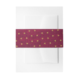 Burgundy Burlap Niedlich Gold Hört Rustikales Baue Einladungsbanderole