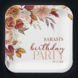 Burgundy Burnt Orange Floral Geburtstagsparty Pappteller<br><div class="desc">Das sind Burgundy Burnt Orange Blume Geburtstagsparty Papier Teller!</div>