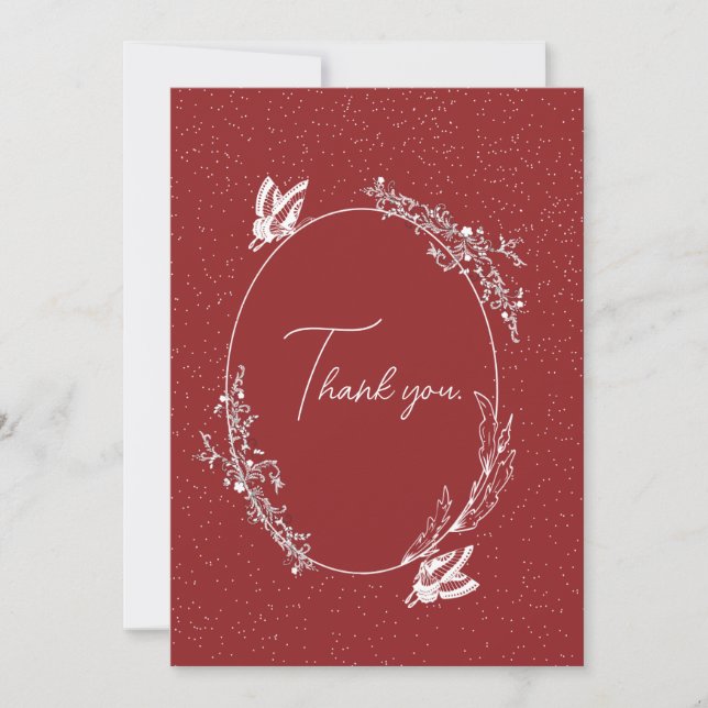 Burgundy Butterfly Card Feiertagskarte (Vorderseite)