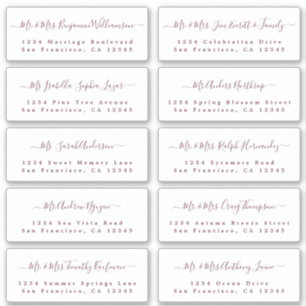 Burgundy Calligraphie Mariage Étiquette de adresse