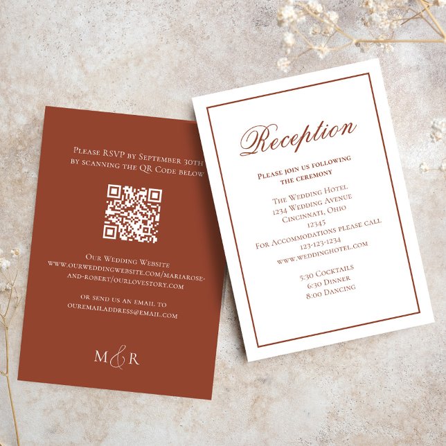 Burgundy Calligraphy Script Empfang UAWG Begleitkarte (Elegant calligraphy script burgundy reception card. )