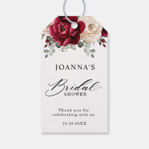 Burgundy Champagne Ivory Mauve Rose Brautparty Geschenkanhänger