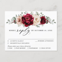 Burgundy Champagne Ivory Mauve Rose Floral UAWG