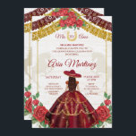 Burgundy Charro Rose Mis Quince Einladung<br><div class="desc">Burgund Charro Rose Mis Quince EinladungMis Quince Anos,  15. Geburtstag</div>