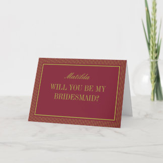 Burgundy & Chartreuse Wedding Bridesmaid Proposal Karte