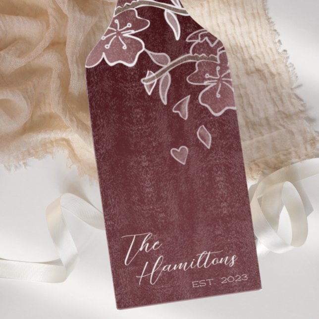 Burgundy Cherry Blossom Custom Establishment Year Schneidebrett (Von Creator hochgeladen)