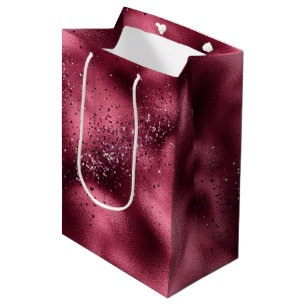 Burgundy Cherry Glitzer Sparkle Mittlere Geschenktüte