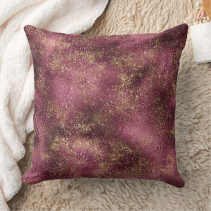 Burgundy Cherry Gold Glitzer Sparkle Kissen