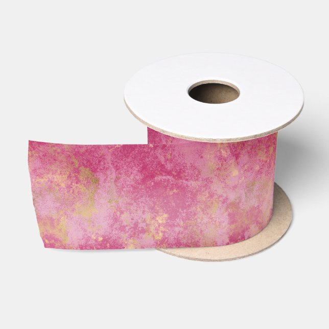 Burgundy Cherry Gold Ombre Satinband (Spule)