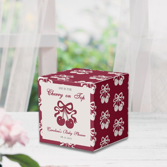 Burgundy Cherry mit Top Baby Dusche Geschenkschachtel (Von Creator hochgeladen)