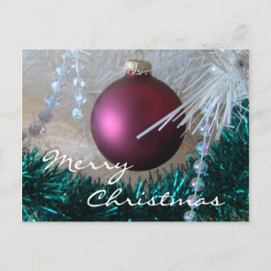 Burgundy Christmas Ornament customize Feiertagspostkarte