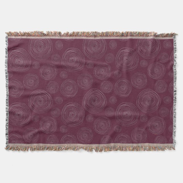 Burgundy Circle Throw Decke (Vorderseite)