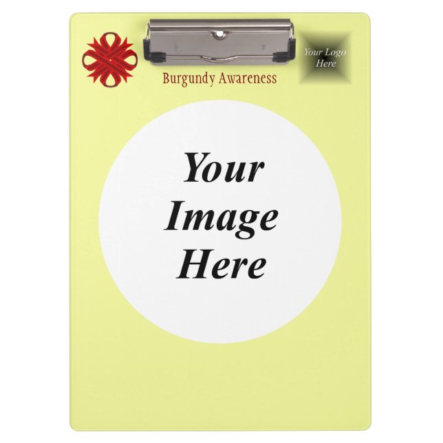 Burgundy Clover Ribbon Template von Kenneth Yoncic Klemmbrett (Vorderseite)
