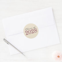 Burgundy Cream Abschluss Umschlag Aufkleber Sticke