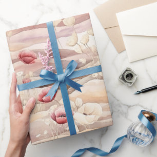 Burgundy Cream Blush Bloral Brautparty Geschenkpapier