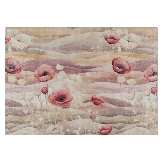 Burgundy Cream Blush Bloral Brautparty Schneidebrett (Vorderseite)