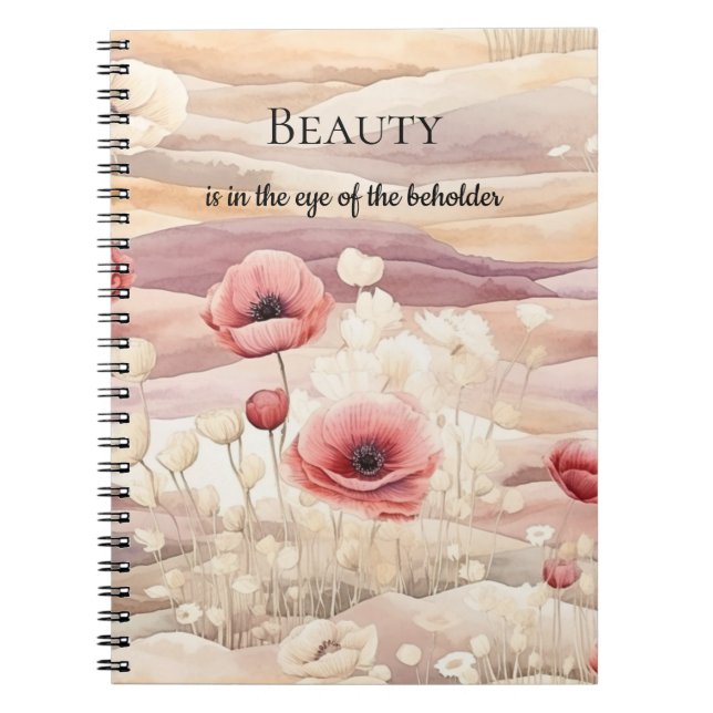 Burgundy Cream Blush Bloral Notizblock (Vorderseite)