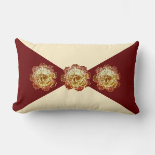 Burgundy & Cream Elegance Lumbar Pillow - No 1 Lendenkissen