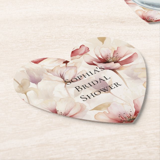 Burgundy Cream Lavender Floral Brautparty Untersetzer (angewinkelt)