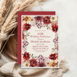 Burgundy Cream Watercolor Floral 30. Geburtstag Einladung<br><div class="desc">Ring in 30 mit Eleganz mit dieser Blumengeburtstagseinladung im Herbst. Dieses Design mit bordeauxroten,  blauen und goldenen Blume im Wasser ist perfekt für Herbst-Party und Meilensteine-Feiern.</div>