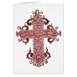Burgundy Cross Vintag Art voll anpassbare Karte