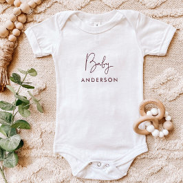 Burgundy Custom Baby Name Baby Strampler