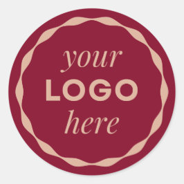 Burgundy Custom Minimalistisch Logo Circle Aufkleb Runder Aufkleber