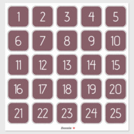 Burgundy Customizable Square Number Stickers  Aufkleber