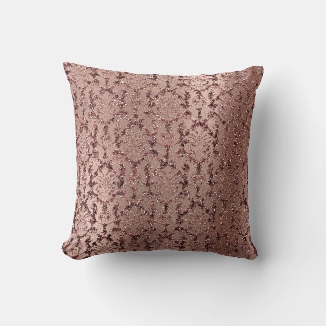 Burgundy Damask Rosenblusensequenz Roter Bean Kissen (Vorderseite)