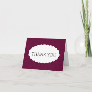 Burgundy Damask Wedding Dankeschön Card Dankeskarte