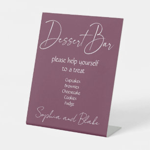 Burgundy Dessert Bar Wedding Pedestal Sign Sockelschild