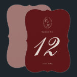 Burgundy Die-Cut Wedding Table Number Einladung<br><div class="desc">Burgundy Die-Cut Wedding Table Number in a sculpted scalloped shape — a statement detail for elegant fall and winter receptions. Inspired by Old Money aesthetic, Quiet Luxury, and Heritage Estate wedding style. Perfect for couples who love refined, elevated tablescapes. Style with velvet linens, candlelight centerpieces, and deep burgundy florals to...</div>
