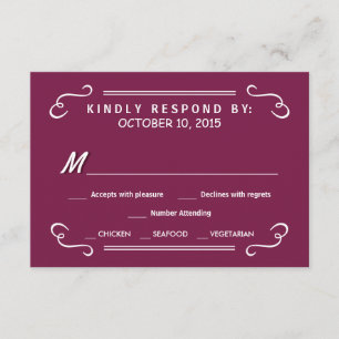 Burgundy Eat Drink & RSVP Rustic Mariage Réponse