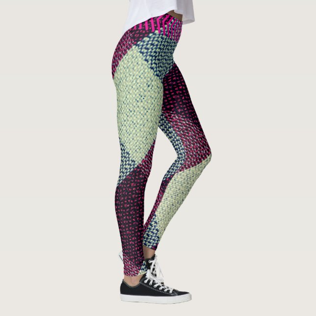 Burgundy Edge V-Stripes Leggings (Droite)