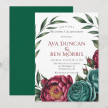 Burgundy & Emerald Peony Winter Wedding