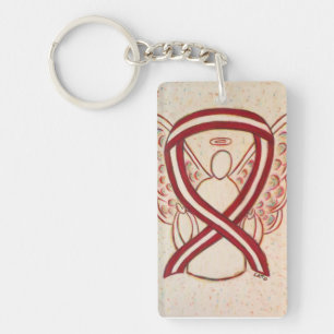 Burgundy et ivoire Sensibilisation Ribbon Angel Po