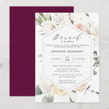 Burgundy Eucalyptus Floral Geometrisches Brautpart