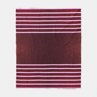 Burgundy Exotic Faux Snake Leather Linear Stripe Fleecedecke