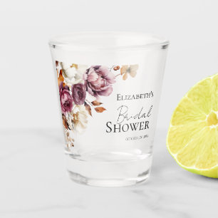 Burgundy Fall Floral Herbst Brautparty Schnapsglas
