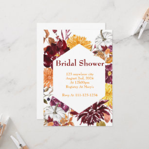 BURGUNDY FALL FOLIAGE BRIDAL SHOWER EINLADUNG