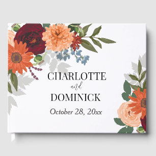 Burgundy Fall Garden Floral Mariage Livre d'or