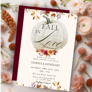 Burgundy Fall Liebe Pumpkin Blumenkolonie Brautpar Einladung