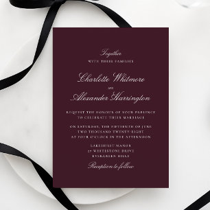 Burgundy Fall Winter Elegante Hochzeit Einladung