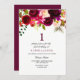 Burgundy Floral Boho 1. Geburtstag Party Einladung (Vorne/Hinten)