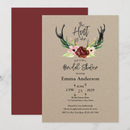 Burgundy Floral Boho Hunt ist über Brautparty Einladung